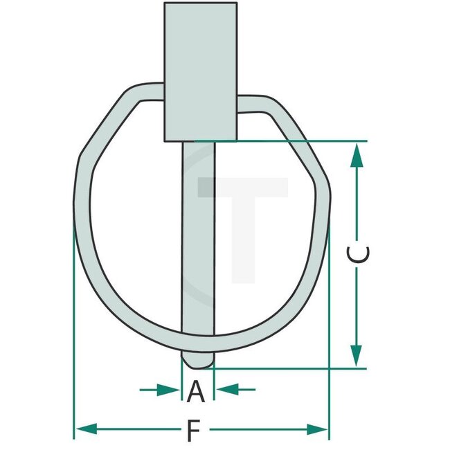 GRANIT Linch pin set - 5 pcs. - 20023311/5 | Version: galvanised | A: 11 mm | C: 55 mm | F: 60 mm