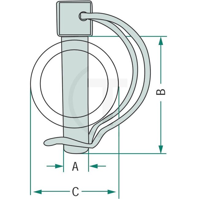 GRANIT Linch pin for tube - 20023319, 23319 | Version: galvanised | A: 6 mm | B: 32 mm | C: 28 mm | Menke no.: 26429