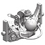 Scharmüller K80® ball insert - 11740833 | Rail width: 330 mm | Detent pin Ø: 25 mm | Guide width: 32 mm | Load capacity: 3000 kg | D-value: 82,4 kN | Plate height: 150 mm | Colour: JD green | Overhang: 75 mm | Description: Height adjustable with handle | Type: 633055