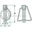 Klappsplint - 20023339, 5103862, 2.3339 | A: 16 mm | B: 70 mm | C: 35 mm | Ausführung: verzinkt