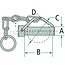 GRANIT Linch pin for tube - 20099117 | Version: galvanised | A: 14 mm | B: 48 mm | C: 44 mm | D: 4 mm