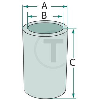 GRANIT Reducing bush - Version: Lower link. A (mm): 45. B (mm): 32. C (mm): 63