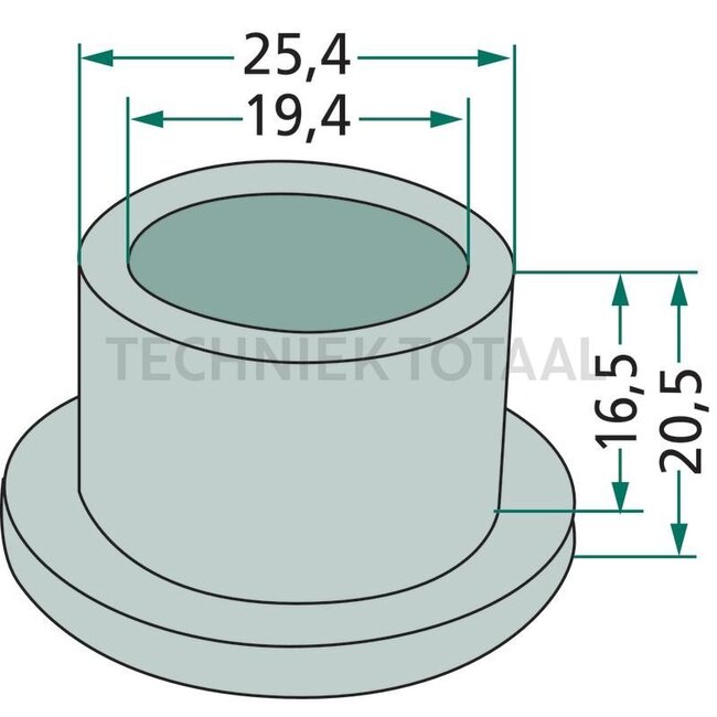GRANIT Reducing bush, top link cat. 1 / 2, A 25,4 mm, B 19,4 mm, C 16,5 - 20,5 mm
