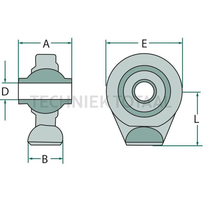 GRANIT Ball joint Cat. 1 - 20012585 | Category: 1 | A: 44 mm | B: 25 mm | D: 19 mm | E: 53 mm | L: 48 mm | Version: Top link | Menke no.: 22709