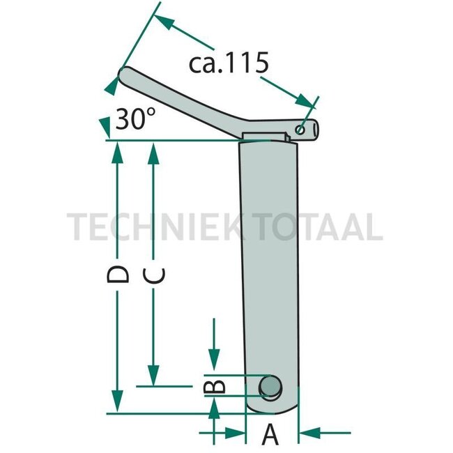 GRANIT Oberlenkerbolzen Kat. 3 - 20012890, 200128900 | Ausführung: ohne Kette | Kategorie: 3 | A: 32 mm | B: 12 mm | C: 135 mm | D: 151 mm | Menke-Nr.: 49021