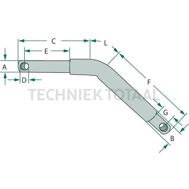 GRANIT Pin Cat. 1-2 - 20012970, 12970 | Category: 1 - 2 | A: 19 mm | B: 25 mm | C: 108 mm | D: 12 mm | E: 81 mm | F: 126 mm | G: 24 mm | L: 45° mm