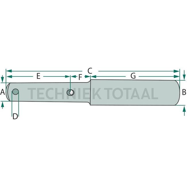 GRANIT Pin Cat. 2-3 - 20012965 | Category: 2 - 3 | A: 25 mm | B: 32 mm | C: 242 mm | D: 12 mm | E: 81 mm | F: 125 mm | G: 26 mm | Menke no.: 49014