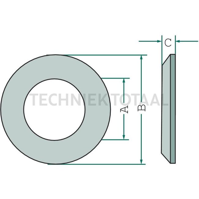 CBM Distanzscheibe Kat. 2, 28 x 56 mm, Stärke 7 mm | 80603020, 080603020