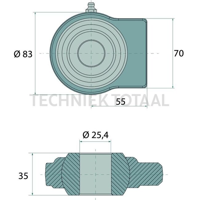 GRANIT Kugelgelenk Kat.2 - 11259239 | Ausführung: Unterlenker | Kategorie: 2 | A: 35 mm | B: 18,7 mm | D: 25,4 mm | E: 83 mm | H: 70 mm | L: 55 mm
