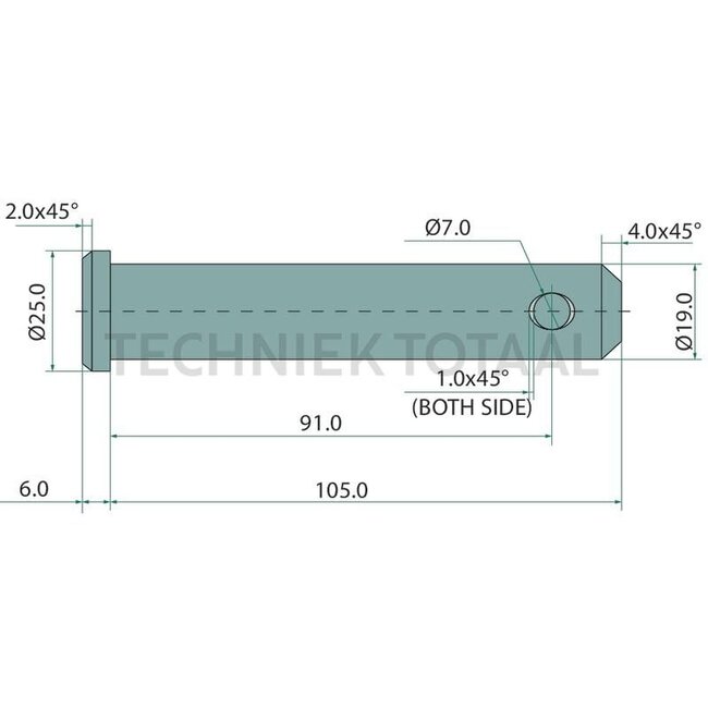GRANIT Piton pour barre de poussée - 20000204, 213474, 8V16L2200, 6020000204