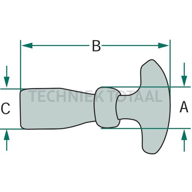 Motorkaphouder kort - 4990026, 20023173 | Uitvoering: kort | A: 17 mm | B: 65 mm | C: 20 mm