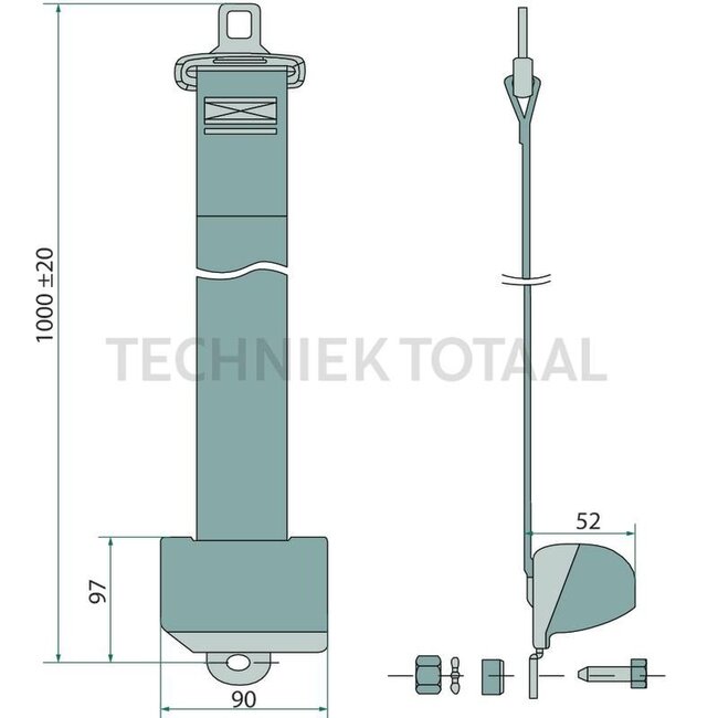 GRANIT Lap belt automatic retraction 1000 x 45 mm | 1598504, SB020