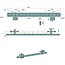 GRANIT Linkage drawbar not rotatable cat. 1-2, 1100 x 80 x 30 mm, 9 holes