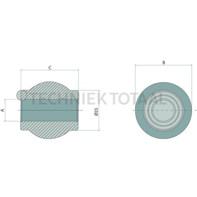 GRANIT Heavy Duty Oberlenkerkugel Kat. 1 / 2, Ø 19 mm, 50 x 51 mm - 10 Stück