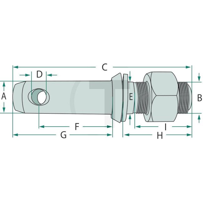 GRANIT Lower link pin Cat. 3 - 20099167 | Category: 3 | A: 36 mm | B: 1-1/8 UNF mm | C: 146 mm | F: 54 mm | I: 48 mm | Version: Cat. 3