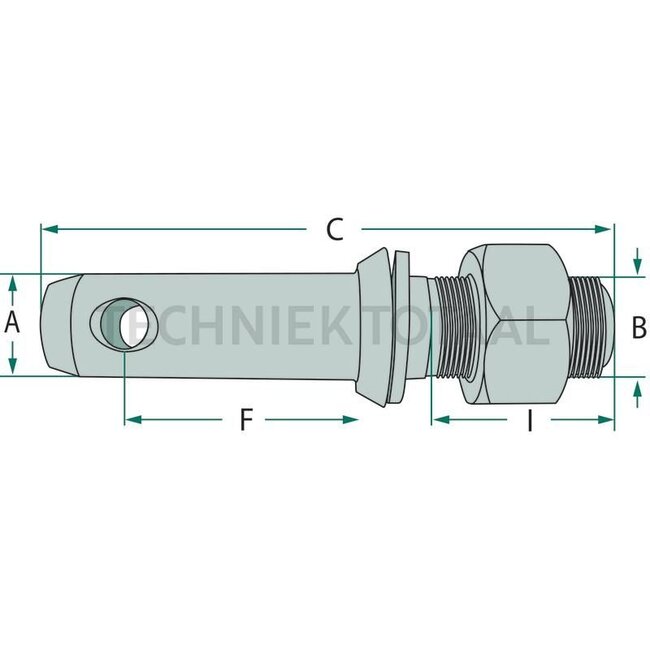 GRANIT Unterlenkerbolzen Kat. 3, 36 mm, Gewinde 1-1/8 UNF, 146 mm
