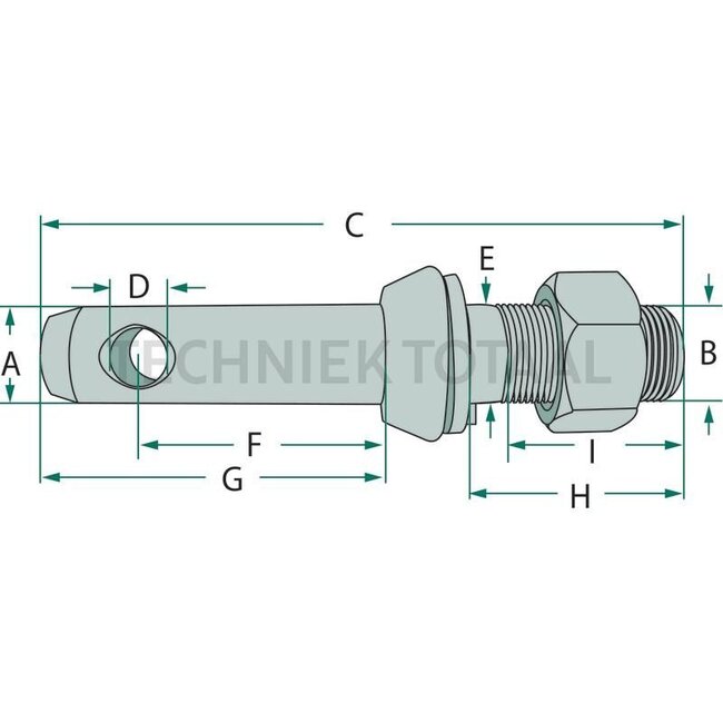 GRANIT Unterlenkerbolzen Kat. 3, 36 mm, Gewinde 1-1/8 UNF, 146 mm