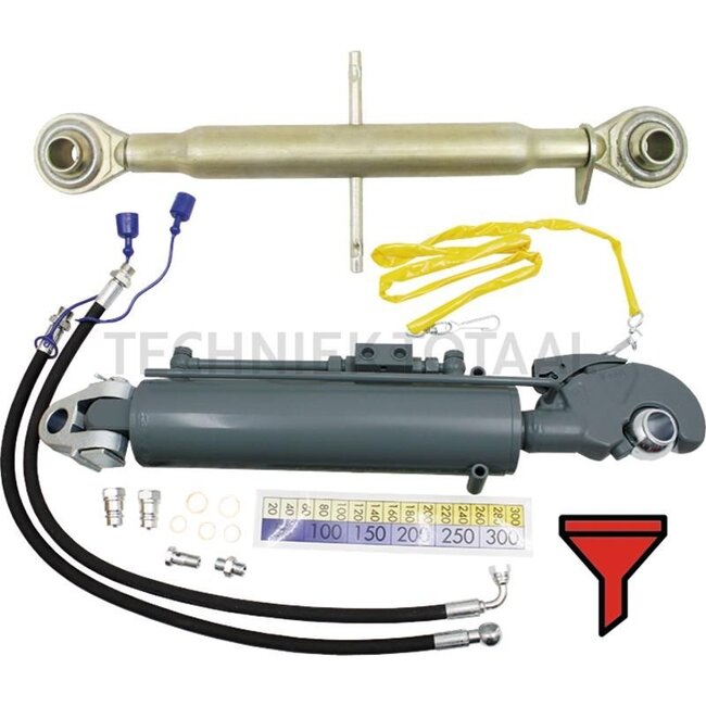 CBM Hydraulic top link cat.4 Kat.4 - 12220145, 2.1012.00.4, 02.1012.00.4 | A cat.: 4 / 45 | B cat.: 4 / 45 | F: 745 / 970 mm | Piston rod Ø D: 50 mm | Cylinder Ø inner E: 120 mm | Check valve: Top | I: 60 mm | Type: Tail hook/clevis joint | Top link type: hyd