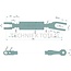 GRANIT Hydraulische Hubstrebe Gabelkopf/Gabelkopf, 830 mm, Hub 195 mm | 84281304, 90383375, 433205A2
