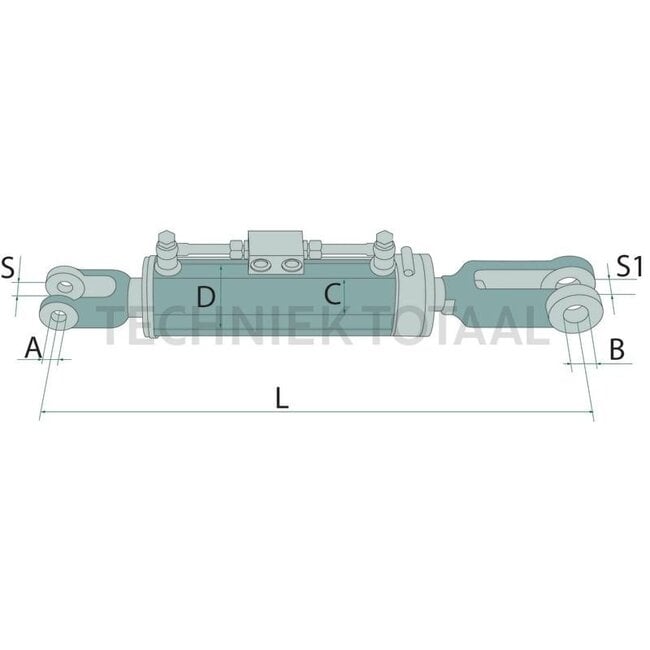 GRANIT Hydraulic lifting strut clevis/clevis, 830 mm, stroke 195 mm | 84281304, 90383375, 433205A2