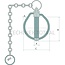 GRANIT Linch pin including chain - Version: Galvanised. A (mm): 11. B (mm): 55. C (mm): 56. Ring Ø (mm): 24 - 1305855