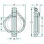 Linch pin with chain - 20023248, 1305854 | Version: galvanised | A: 15 mm | B: 62 mm | C: 65 mm | Ring Ø: 24 mm | Menke no.: 46653