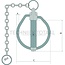 GRANIT Linch pin with chain - Version: Galvanised. A (mm): 15. B (mm): 62. C (mm): 65. Ring Ø (mm): 24 - 1305854