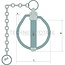 Klappstecker mit Kette - 20023248, 1305854 | Ausführung: verzinkt | A: 15 mm | B: 62 mm | C: 65 mm | Ring-Ø: 24 mm | Menke-Nr.: 46653