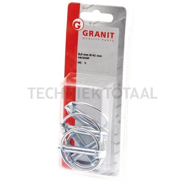 Borgpennen set - 5 stuks - 4990030, 9254990030, ZK | Uitvoering: verzinkt | A: 4,5 mm | C: 32 mm | F: 36 mm