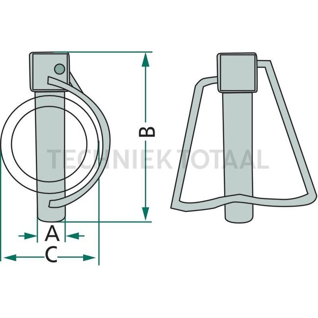 Klappstecker - 4990058, 23339 | Ausführung: verzinkt | A: 16 mm | B: 70 mm | C: 35 mm