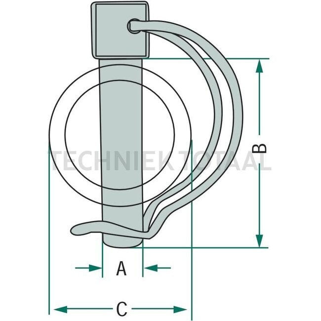 Linch pin - 4990058, 23339 | Version: galvanised | A: 16 mm | B: 70 mm | C: 35 mm