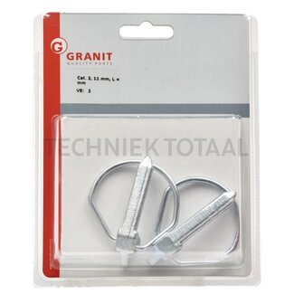 Borgpennen set Cat. 2 11 x 52 mm verzinkt - 2 stuks
