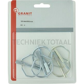 Linch pin set - 5 pcs - Version: Galvanised. A (mm): 11. C (mm): 55. F (mm): 60