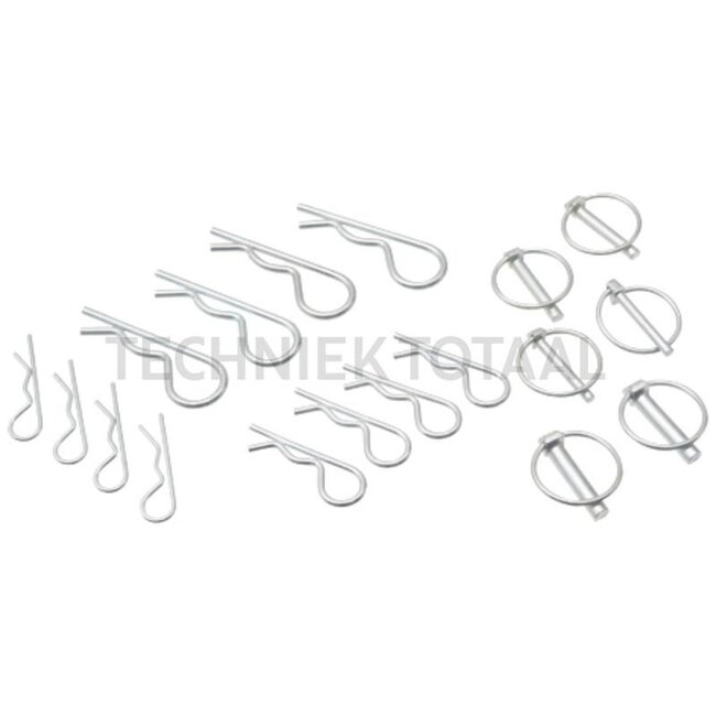 Klapp-/ Federstecker-Satz - 4990364 | Ausführung: verzinkt | A: 6; 8; 10, 3; 4; 5 mm