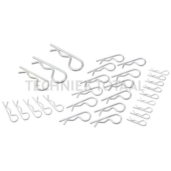 Federstecker-Satz - 4990367 | Ausführung: verzinkt | A: 2; 2,5; 3; 4 mm | C: 9 - 14; 10 - 16; 10 - 20; 16 - 20 mm