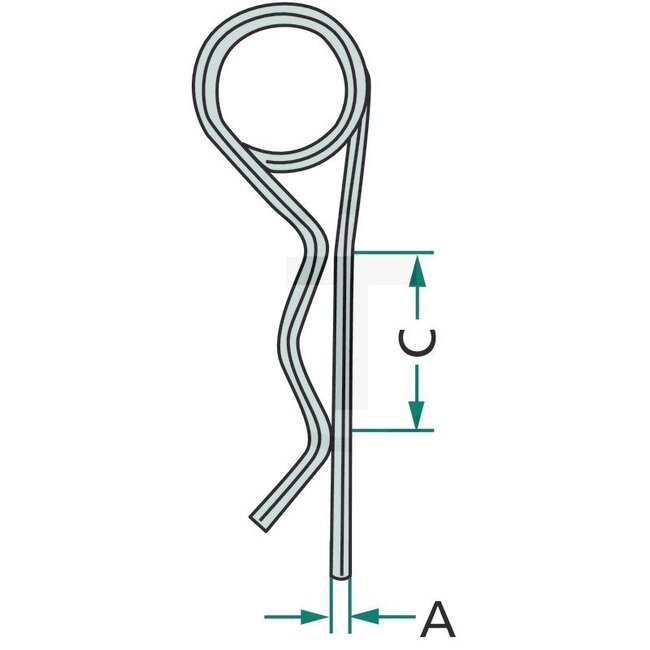 R-clip set - 5 pcs. - 4990373 | Version: galvanised | A: 4 mm | C: 17 - 24 mm