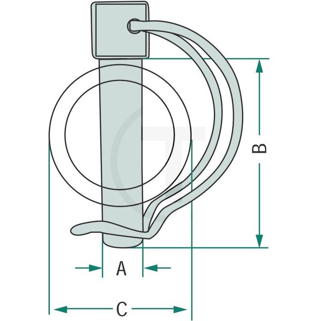 Borgpennen set - 5 stuks - 4990049, 23315 | Uitvoering: verzinkt | A: 4,5 mm | B: 32 mm | C: 28 mm