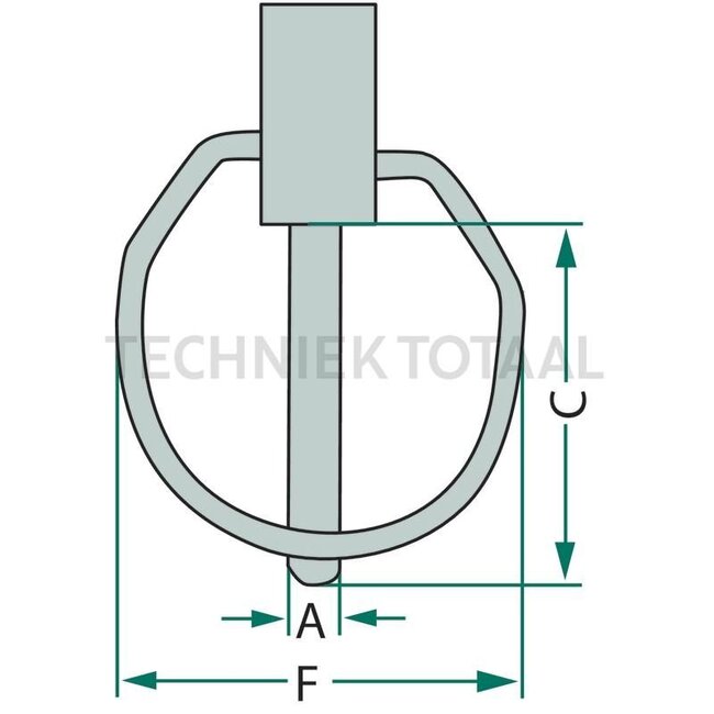 Linch pin set - 5 pcs. - 4990037, 84990037 | Version: galvanised | A: 4,5 mm | C: 32 mm | F: 36 mm