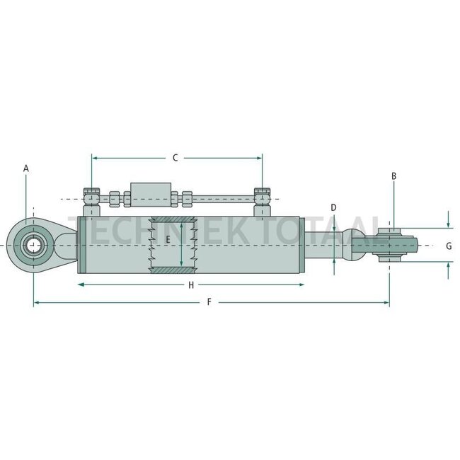 GRANIT Hydraulischer Oberlenker Kat. 2, 575 - 815 mm, Hub 240 mm, Ø 63 mm - 20930004, 020930004