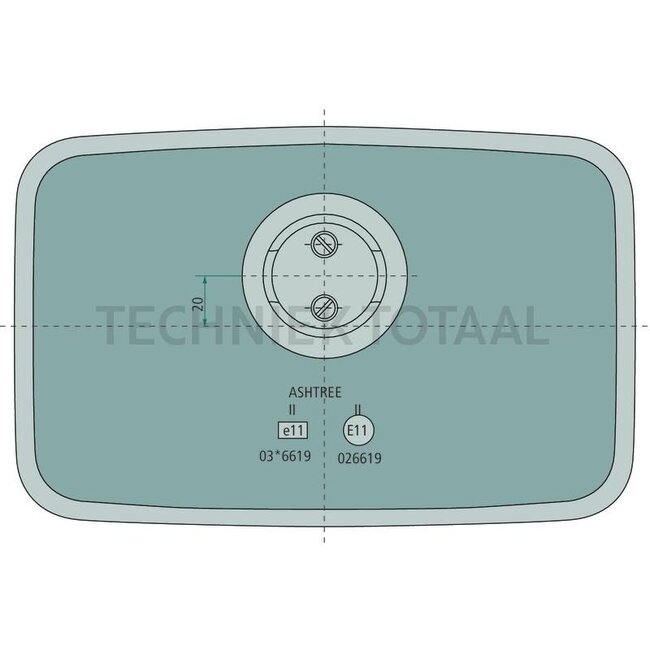 GRANIT Rear-view mirror - 12334041 | Dimensions: 245 x 162 mm | Height: 245 mm | Width: 200 mm | Radius of curvature: 1200 mm | Version: Unheated | Additional information: Shatterproof glass | Rod Ø: 10 - 20 mm
