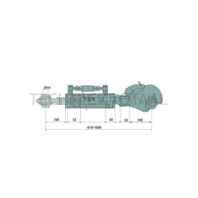 GRANIT Hydraulischer Oberlenker Kat. 2/1, 610 - 1000 mm, Hub 260 mm, Ø 63 mm | 2-00-00216