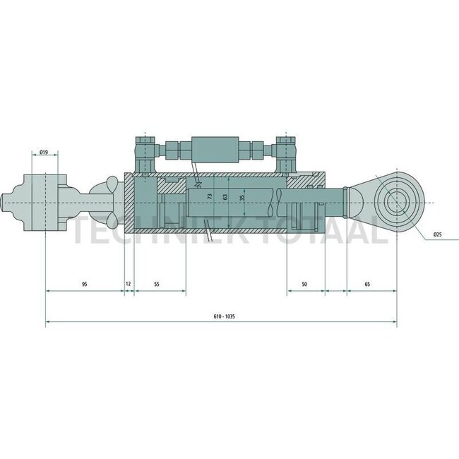 GRANIT Hydraulic top link cat. 1/2, 610 - 1035 mm, stroke 425 mm - 002000023000, 0002000023000