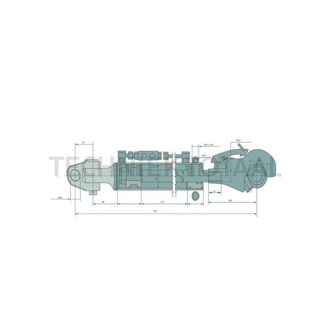 GRANIT Hydraulic top link cat. 2, 610 - 825 mm, stroke 215 mm, Ø 80 mm | 002000022200, 0002000022200