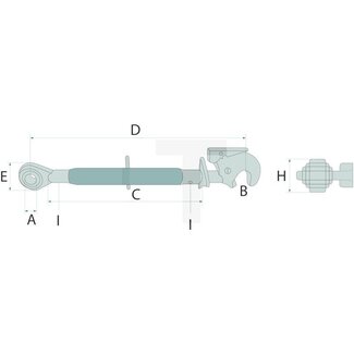GRANIT Mechanischer Oberlenker Kat. 2 / 25,4, 590 / 830 mm, M30, Gewindespindel