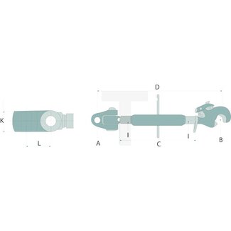 Mechanische topstang Cat. 3/2 - 625 / 865 mm