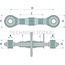 GRANIT Mechanical top link - 20011569 | I: M30 x 3,5 mm | A cat.: 2 / 25,4 | B cat.: 2 / 25,4 | C: 560 mm | D: 690 / 940 mm | E: 76 mm | F: 75 mm | G: 51 mm | H: 51 mm | Version: Standard | Type: Ball joint/ball joint | Top link type: mechanical | Menke no.: 736