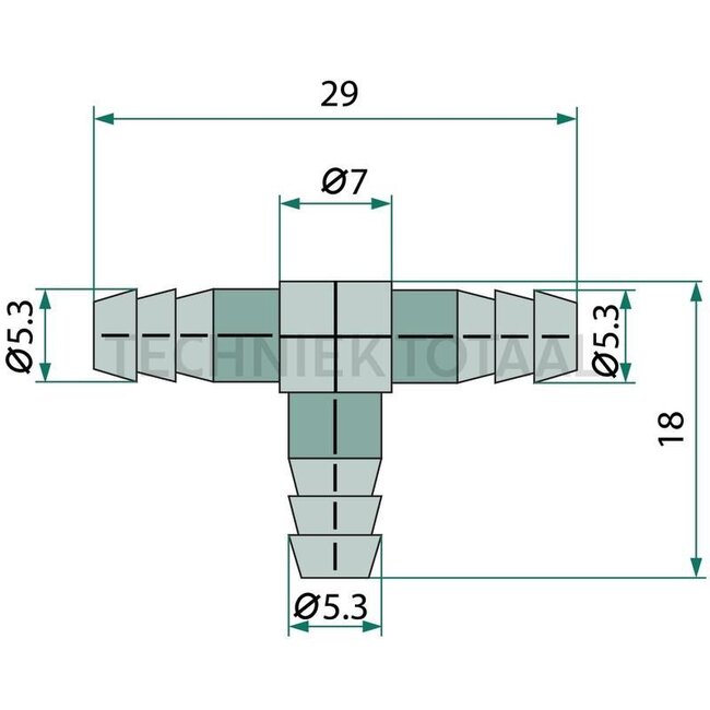 GRANIT T-stuk voor slangen met 3-4 mm binnen-Ø - 65499708, 0009560313, 100.0057.39.00