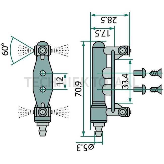 GRANIT Nozzle for wiper arm - 65499712, 3A65499712