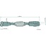 Lifting strut - 71814001, 3670219M92, 40427004, 040427004 | Dimensions: Length = 575 - 675, Ø bottom = 25, Ø top = 24, Clevis inside = 26, Clevis outside = 44 mm
