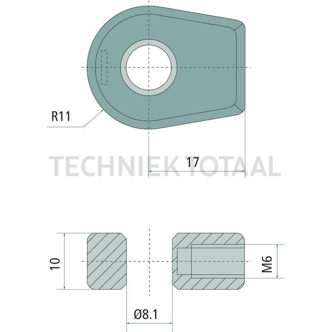 GRANIT Gelenkauge - 11059490, 630268 | D: M6 mm | E: 10 mm | A: 8,1 mm | B: 17 mm